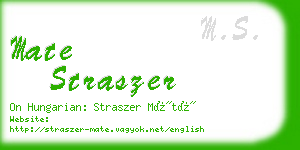 mate straszer business card